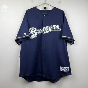 Vintage Milwaukee Brewers MLB Baseball FIELDER #28 Jersey size xl